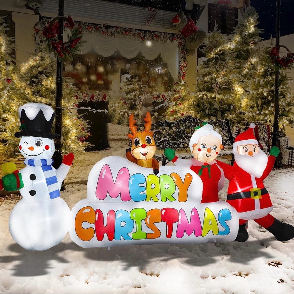 8ft long Inflatable Merry Christmas Decoration